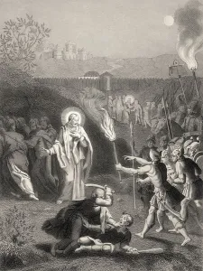 Biblical Figure Representation Drucke: Simon Peter cuts off the ear of Malchus
