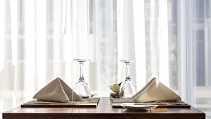 Wine Glass Still Life Drucke: A simple and beautifully arranged table for two