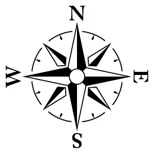Compass Studio Shot Drucke: Simple compass / windrose icon