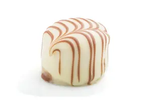 White Background Dessert Drucke: Single chocolate candy isolated on white background