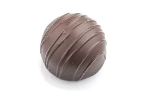 White Background Dessert Drucke: Single chocolate candy isolated on white background