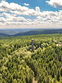 Black Forest Observation Tower Drucke: Single observation tower in the middle of a large forest