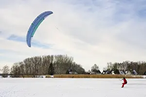 Ice Skating In Winter Drucke: Skating on the ice of Lake Dummer