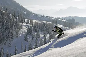 Winter Sports Activity Drucke: Skier in deep snow