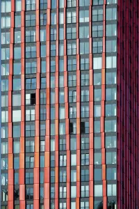 Rotterdam Skyscraper Drucke: Skyscraper building facade close up
