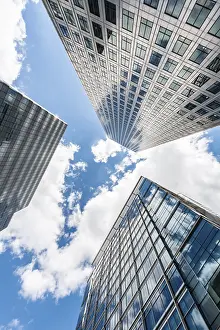 Canary Wharf Buildings Drucke: Skyscrapers in frog perspective