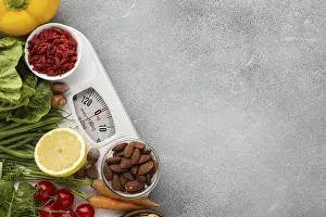 High Quality Photo Drucke: Slate background with scale copy space