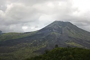 Mountainous Volcanic Area Drucke: Sleeping volcano on a background of the sky