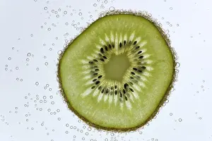 Close Up Kiwi Drucke: Slice of a kiwi
