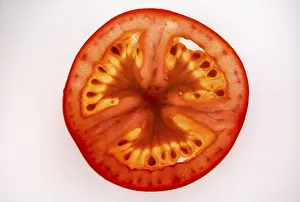 Fruit And Vegetable Images Drucke: Slice of a tomato, fruit vegetables