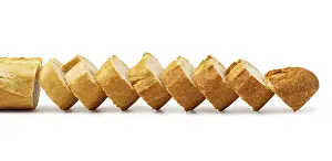 Bread Photography Drucke: Sliced bread isolated on a white background
