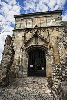 Drucke von Slowakei, Bratislava, Sigismundtor zur Burg Bratislava, gotische Stil 15. Jahrhundert Befestigung Slowakei Drucke: Slowakei, Bratislava, Sigismundtor zu Schloss Bratislava.