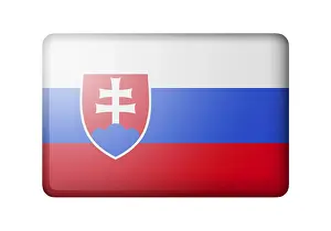 Central Europe Banner Drucke: The Slovakia flag. Rectangular matte icon