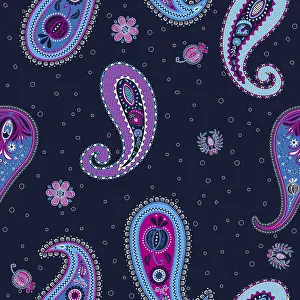 Retro Style Decoration Drucke: Small floral paisley vector pattern