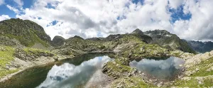 Eastern Alps Mountain Range Drucke: Two small lakes in the Klafferkessel