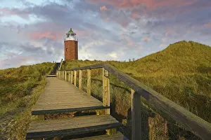 North Frisian Islands Drucke: Small lighthouse, Quermatenfeuer