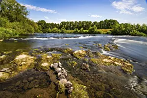 Central Europe Waterways Drucke: Small rapids in the river Lippe