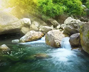 Open Air Landscapes Drucke: Small waterfall