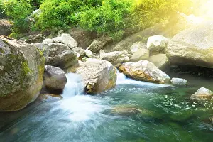 Motion Blur Waterfall Drucke: Small waterfall