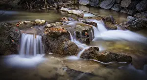 Central European River Landscapes Drucke: Small waterfall