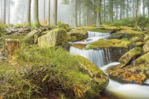 Harz Mountains Landscape Photo Drucke: Small waterfall, Kalte Bode, Harz