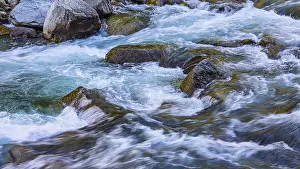 Europe Nature Scenery Drucke: Small waterfall in the Passer River