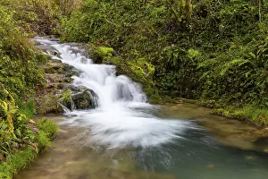 Small Waterfall Germany Drucke: Small waterfall, sinter steps, autumn