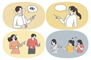 Young People Smiling Drucke: Smiling laughing and making fun concept