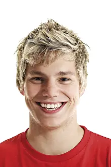 Caucasian Male Portrait Drucke: Smiling young man