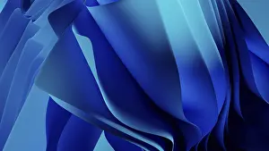 Modern Architecture Concept Drucke: Smooth, flowing blue waves form an abstract background