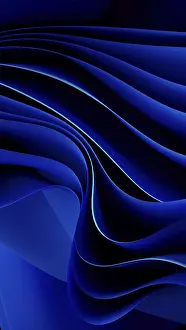 Contemporary Abstract Design Drucke: Smooth, flowing blue waves form an abstract background