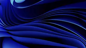 Modern Architecture Illustration Drucke: Smooth, flowing blue waves form an abstract background