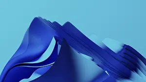 Modern Architecture Illustration Drucke: Smooth, flowing blue waves form an abstract background