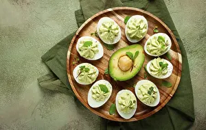 Stuffed Eggs Drucke: Snack, stuffed eggs with avocado