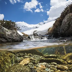 European Mountain Torrent Drucke: Snow landscape with Mount Seeblesspitze