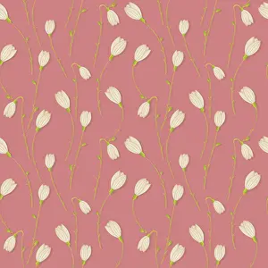 Symbolic Spring Image Drucke: Snowdrop vector seamless pattern for your design