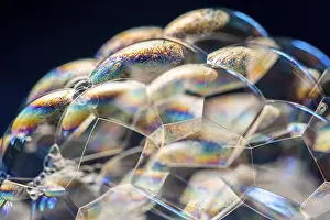 Colorful Soap Bubbles Drucke: Soap bubbles, foam, light reflected in all colours