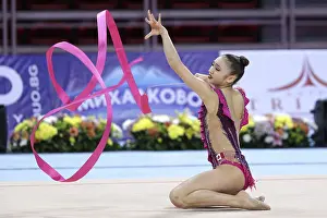 Rhythmic Gymnastics World Cup Drucke: Sofia, Bulgaria - 6 May, 2017: Katherine Uchida from Canada performs during Rhythmic Gymnastics World Cup Sofia 2017