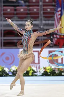 Rhythmic Gymnastics World Cup Drucke: Sofia, Bulgaria - 6 May, 2017: Katsiaryna Halkina from Belarus performs during Rhythmic Gymnastics World Cup Sofia 2017