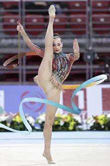 Rhythmic Gymnastics World Cup Sofia 2017 Drucke: Sofia, Bulgaria - 6 May, 2017: Katsiaryna Halkina from Belarus performs during Rhythmic Gymnastics World Cup Sofia 2017