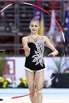 Rhythmic Gymnastics World Cup Drucke: Sofia, Bulgaria - 6 May, 2017: Anna Afuxenidi from Kazakhstan performs during Rhythmic Gymnastics World Cup Sofia 2017