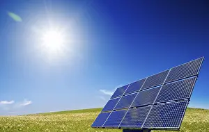 Solar Cell Technology Drucke: Solar panel with sun