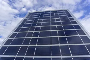 Green Energy Production Drucke: Solar panel in sunlight on sky background
