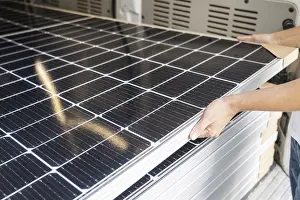 Photovoltaic Module Installation Drucke: Solar panels inside a van, Llucmajor