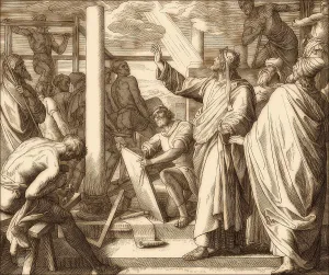Christian Faith Iconography Drucke: Solomon Plans Construction of the Temple