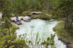 Karwendel Mountains Alps Drucke: At the source of the Isar River