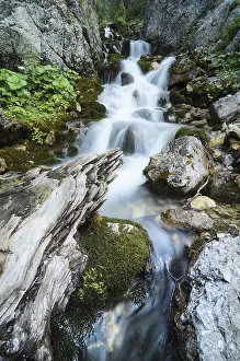 Tyrol Austria Landscape Drucke: Source of the Isar river in the middle Hinterautal valley