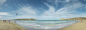 Prasonisi Beach Greece Drucke: Spacious beach of Prasonisi with light sand