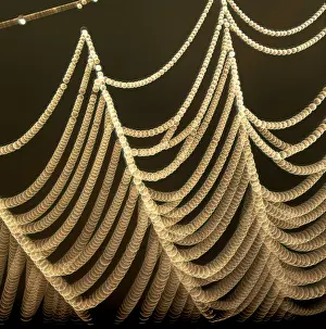 Close Up Dew Drops Drucke: Spiderweb covered in dew, dewdrops