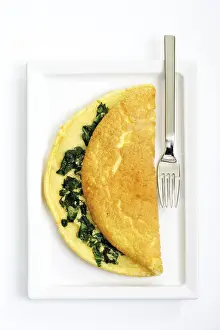 Vegetarian Egg Dish Drucke: Spinach omelet